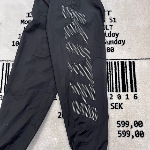Kith Sport Black Logo Nylon Windbreaker Jogger Track Pants.
